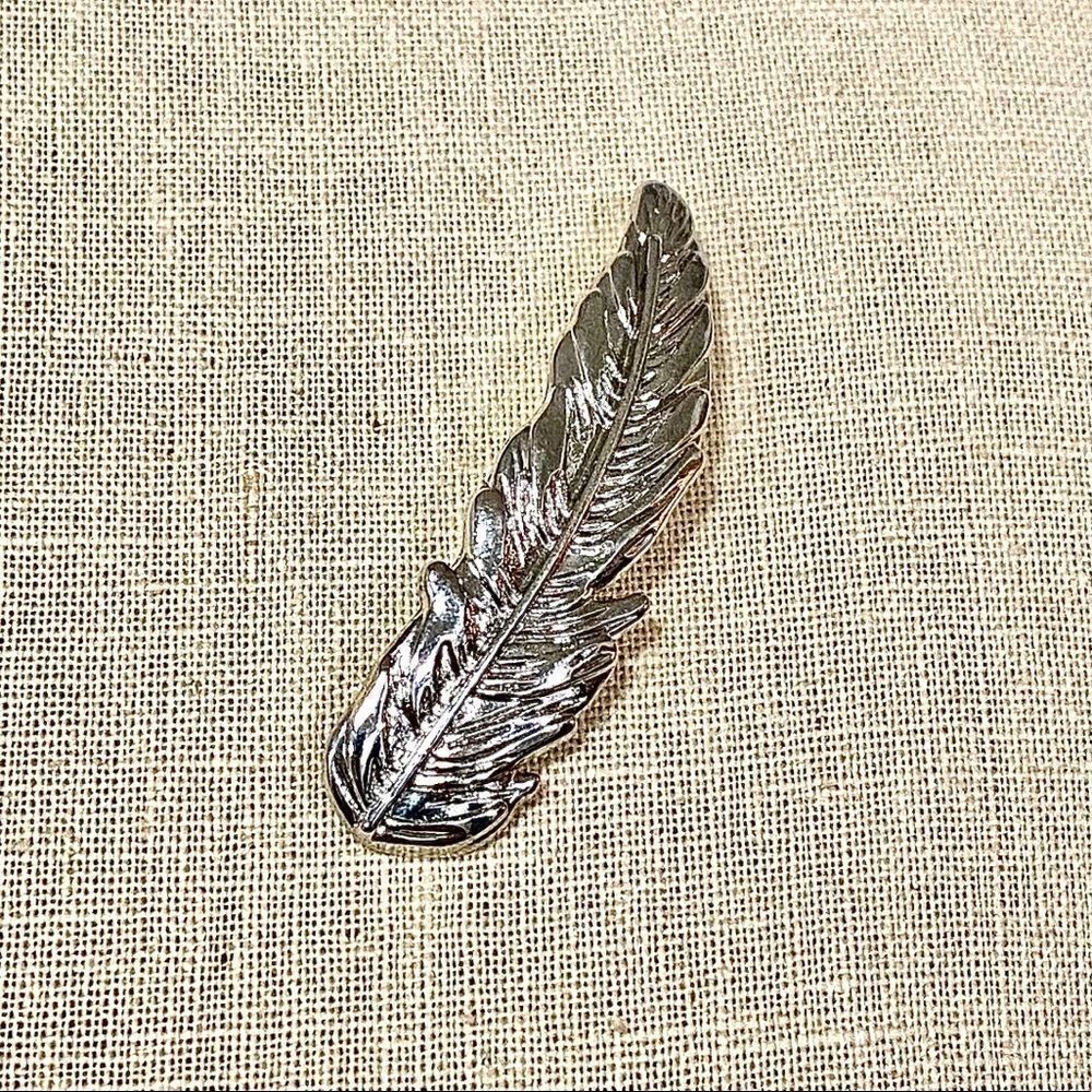 Silver Feather Pin - Picture 3 of 10
